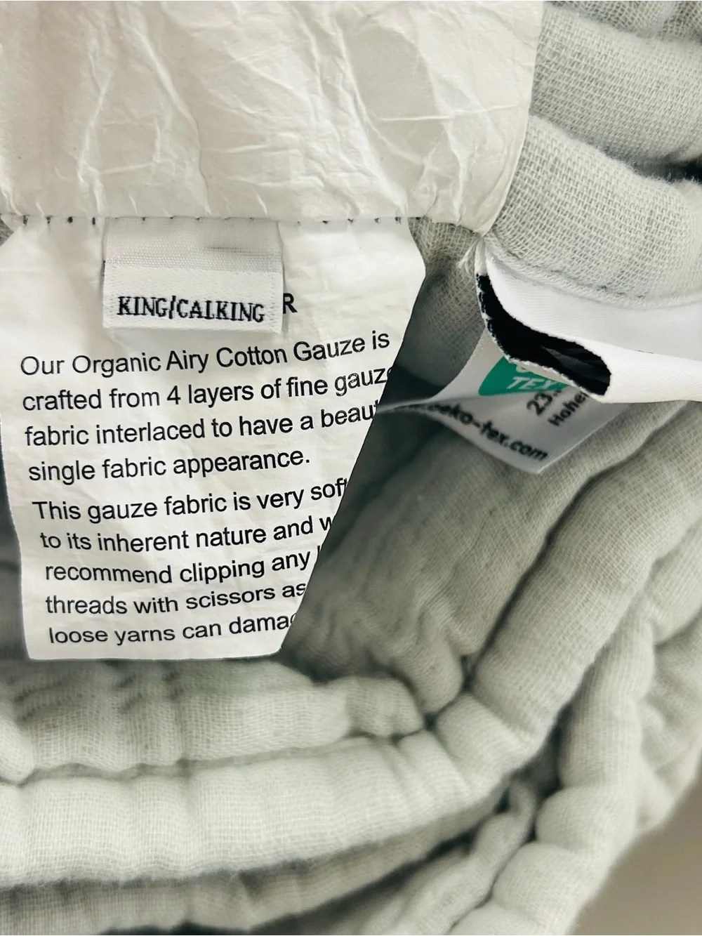 NWT QUINCE Organic Cotton Gauze Dream Quilt King/Cal King Mist 7570